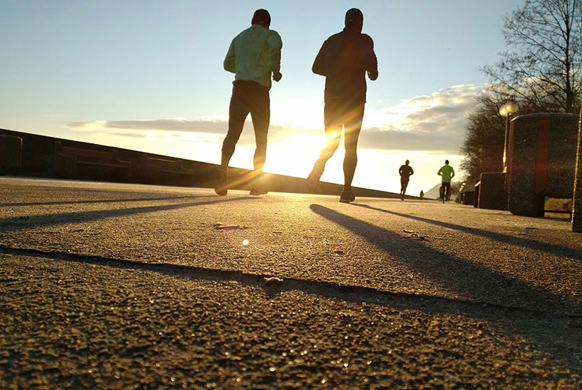 Group of Runners on a sunny evening