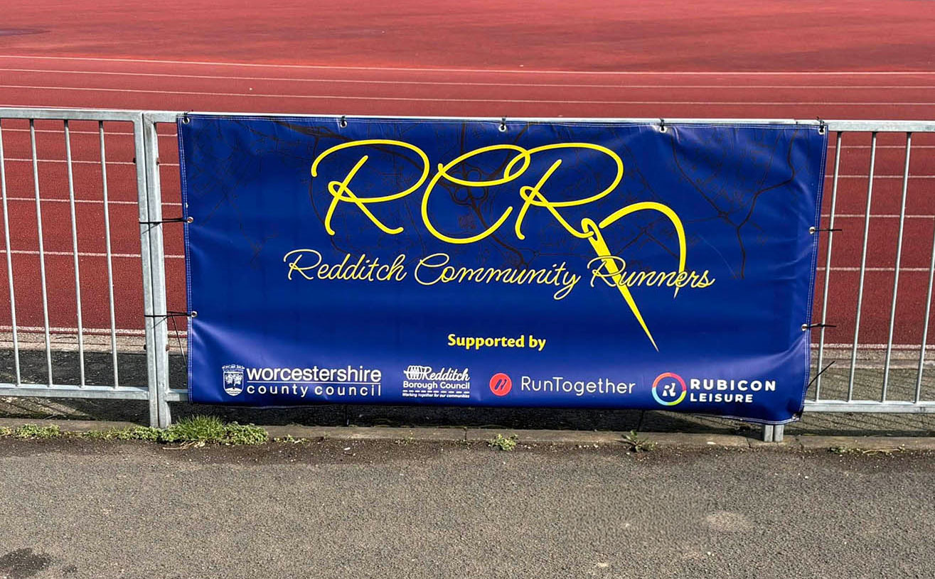 Redditch Community Runners Abbey Stadium banner